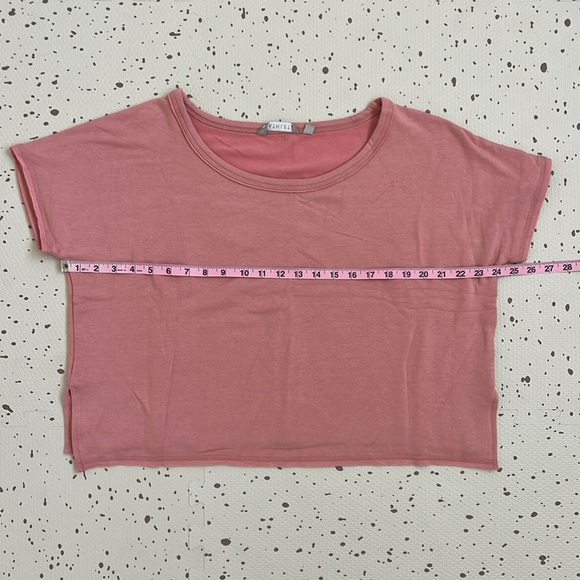 💘 ATHLETA - SOFT PINK UNWIND CROP SHORT SLEEVE SWEATSHIRT OVERSIZED TOP - Picture 3 of 6